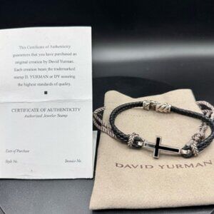 DAVID YURMAN Streamline® Cross Station Leather Bracelet